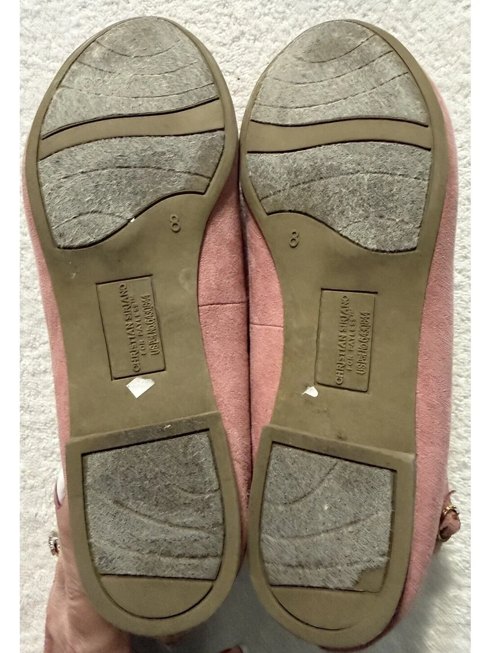 Christian Siriano Pink Faux Suede Flats Women’s Cross Strappy Zip Up Size 8